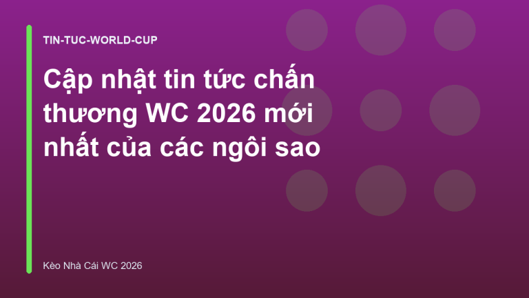 Cập nhật tin tức chấn thương WC 2026 mới nhất của các ngôi sao